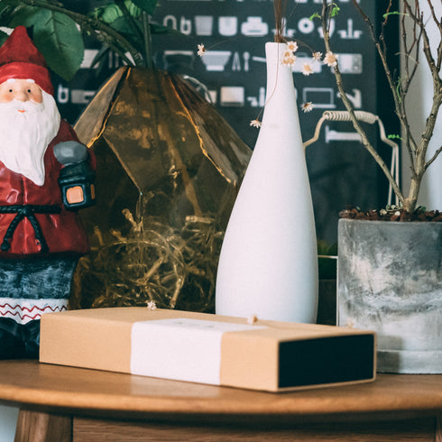 25 Santa in Sweater with Sack of Pine Figure Decoration